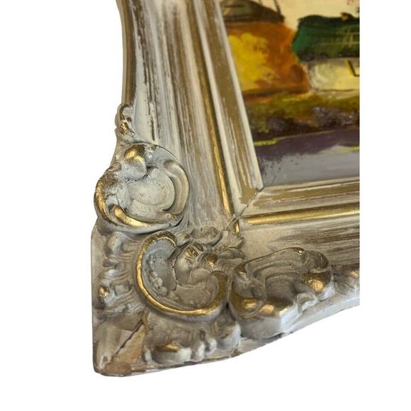 H. Wester Signed Oil on Board Framed Painting Holland Dutch Ornate Wood Frame - Picture 5 of 9